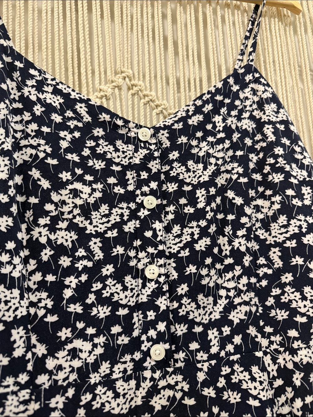 GAP Navy and White Floral Spaghetti-Strap Mini Dress - Picture 5 of 8